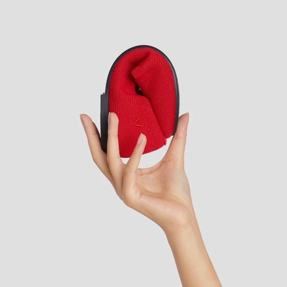 VIVAIA Claire Round Toe Ballet Flats Red Women's Knit Comfort  EU/40.5 US/9-9.5